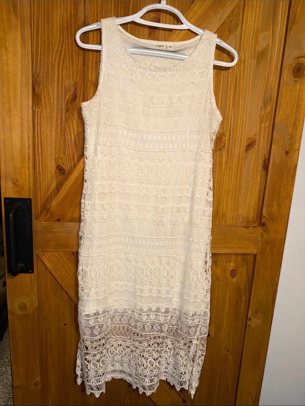 Cato Cream Crochet Midi Dress